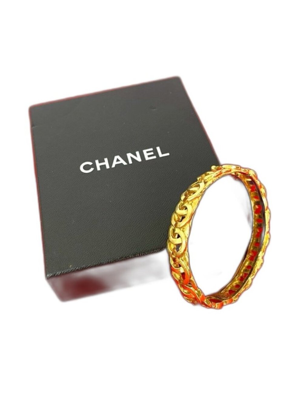 Chanel and Comment Vintage CC Logo Bracelet Bangle